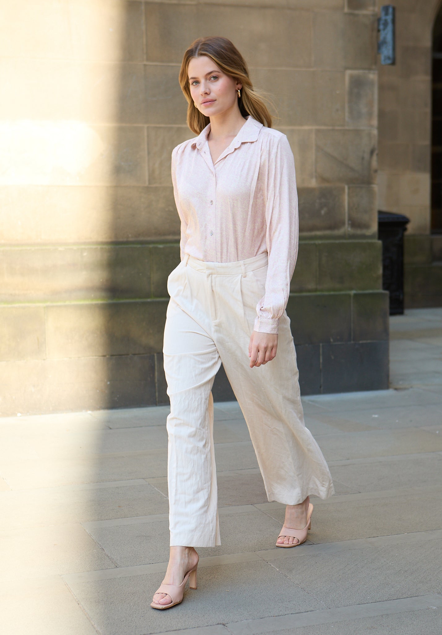 Marrianne Peter Pan Collar Tonal Foulard Floral Print Shirt In Pink - image 3