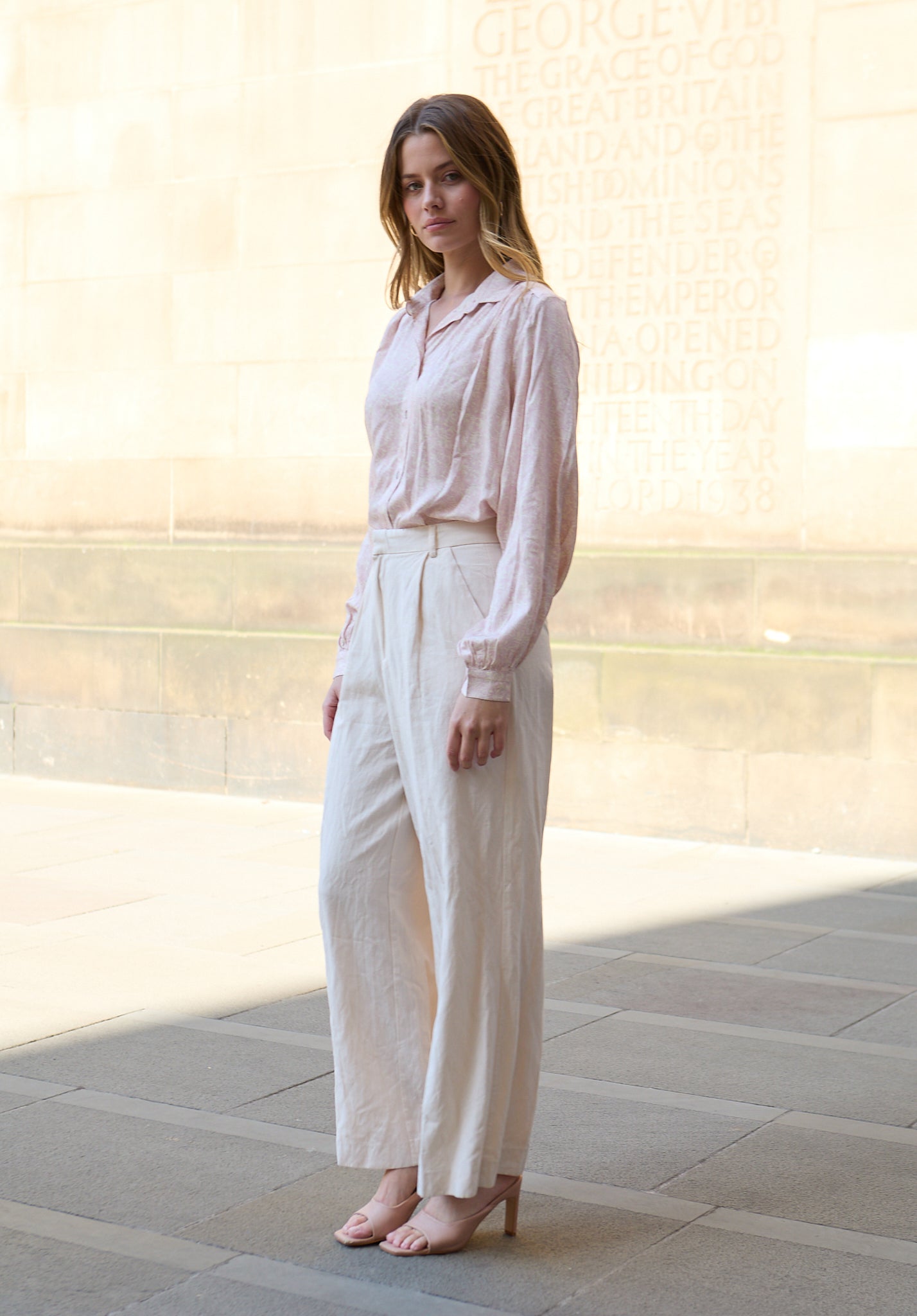 Marrianne Peter Pan Collar Tonal Foulard Floral Print Shirt In Pink - image 2