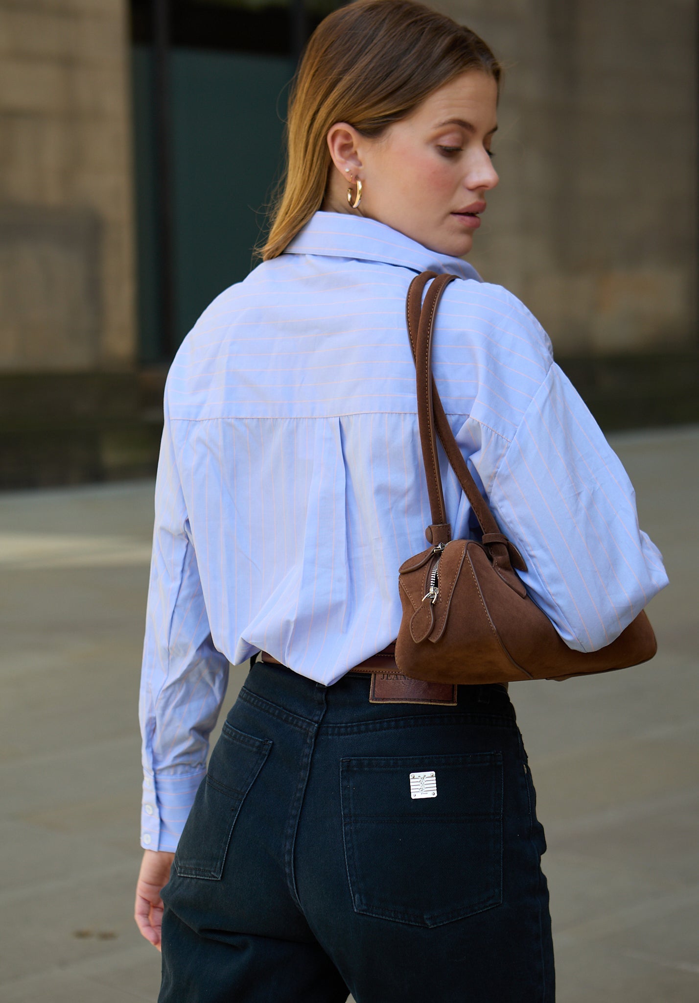 Dapper Double Placket Stripe Shirt In blue- image 4