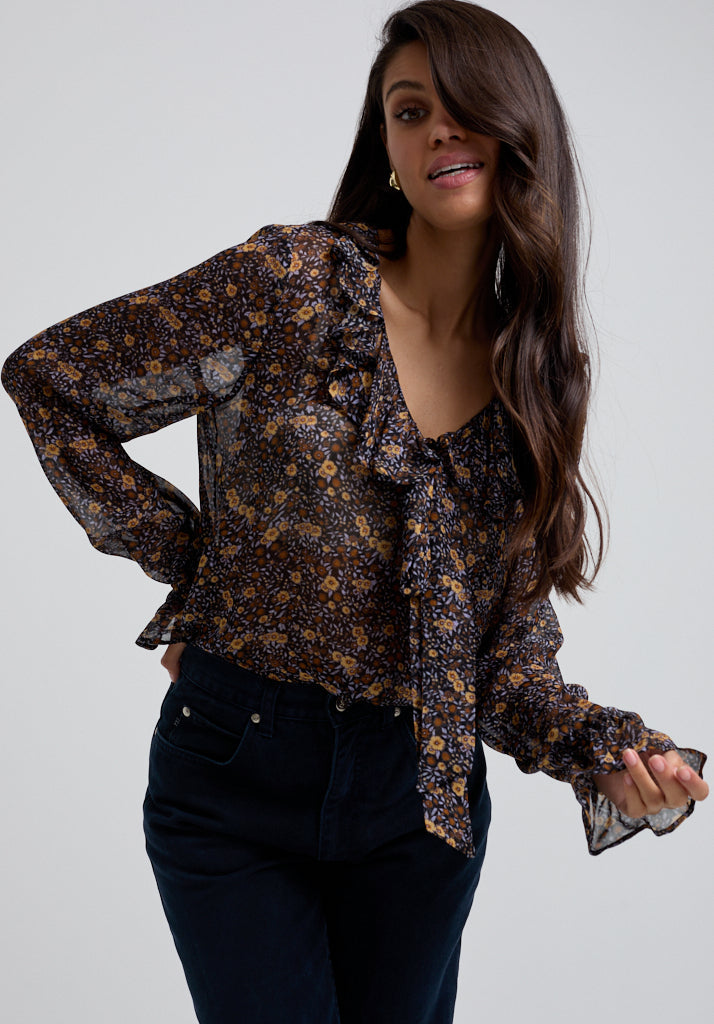 Joni Aster Blouse in Black