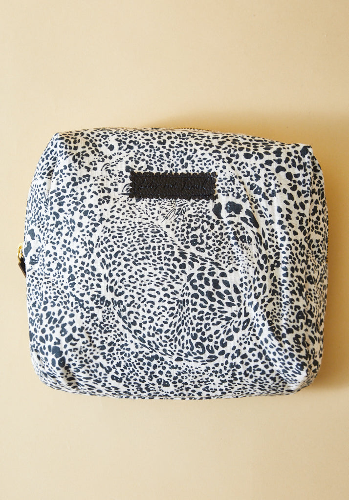 Nola Hidden Leopard Wash Bag in Cream