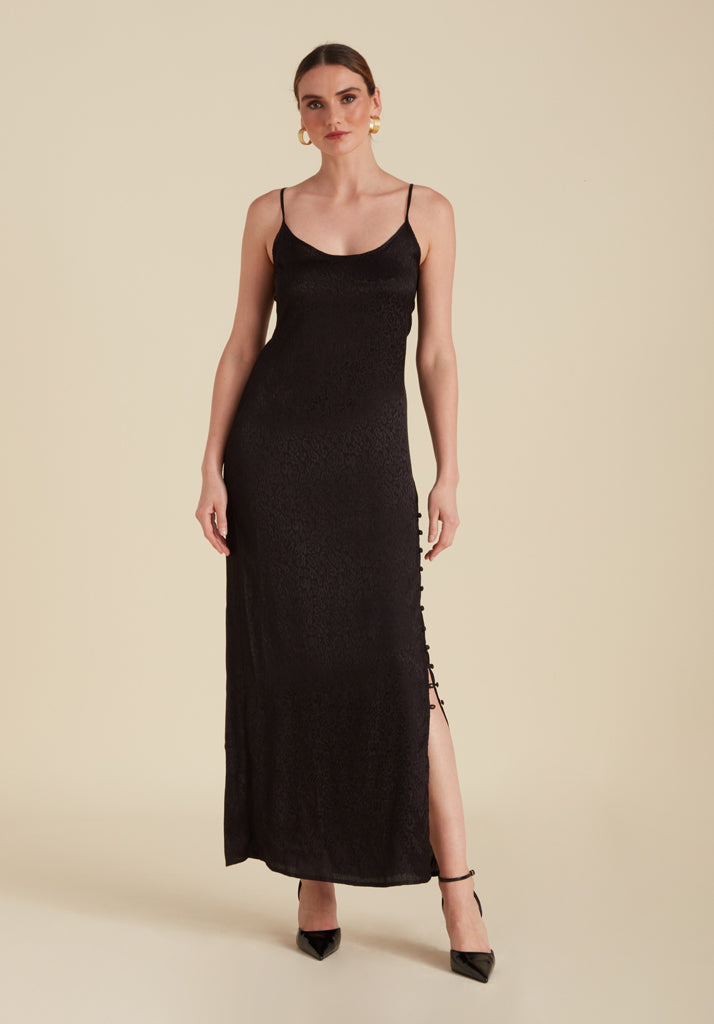 Ruby Animal Maxi Dress in Black