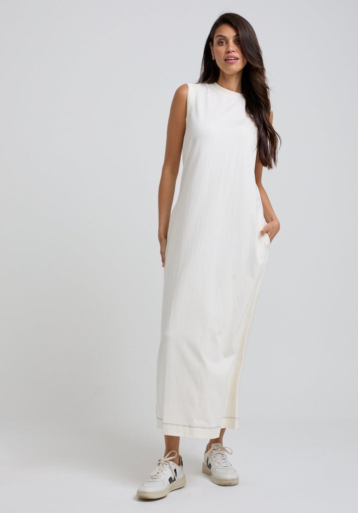 Kerri Jersey Maxi Dress in Cream