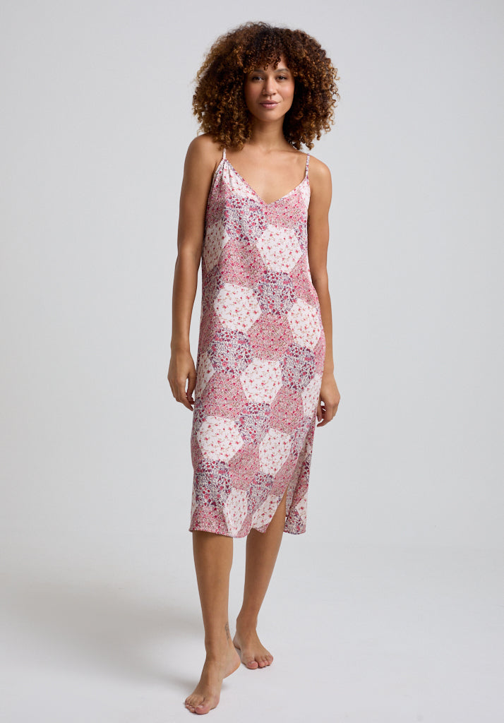 Rosie Aster Patchwork Nightie in Pink