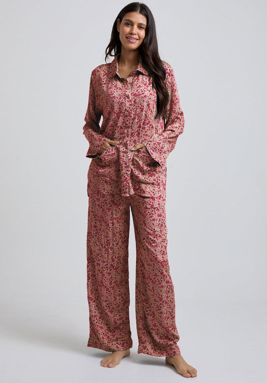 Evie Aster Pyjama Set in Pink