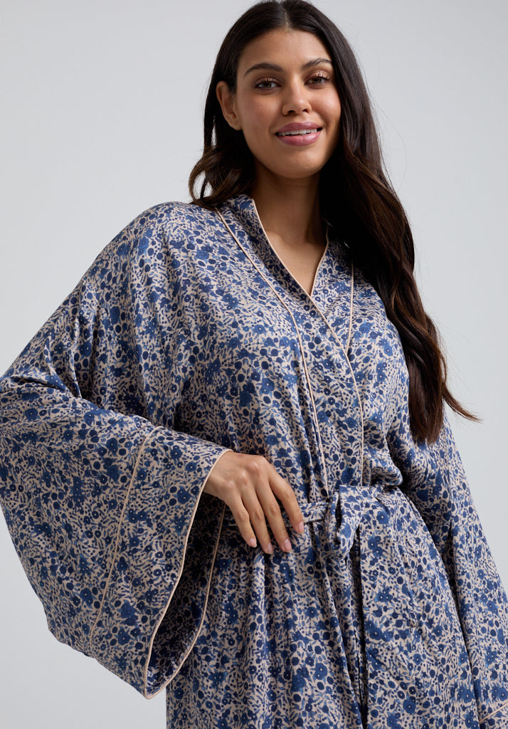 Corina Aster Robe in Blue