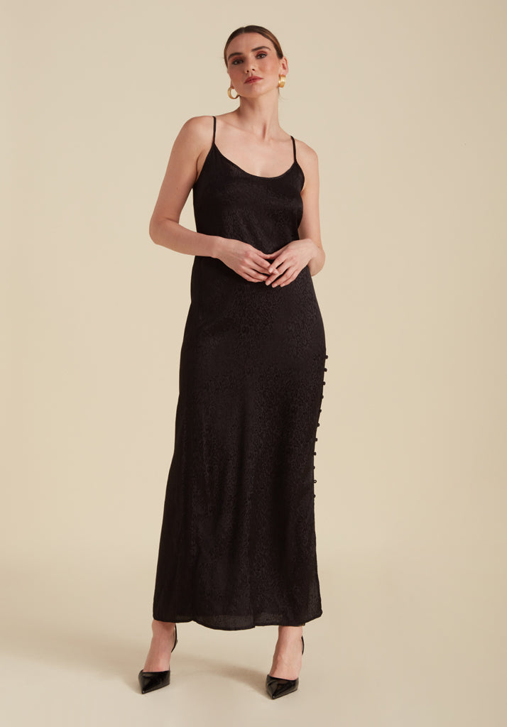 Ruby Animal Maxi Dress in Black