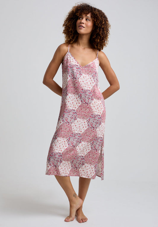 Rosie Aster Patchwork Nightie in Pink