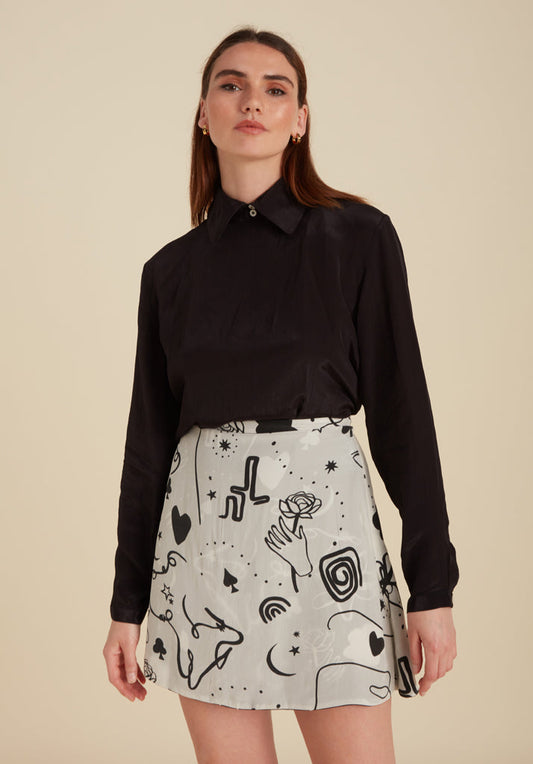 Sadie Spellbound Mini Skirt in Black