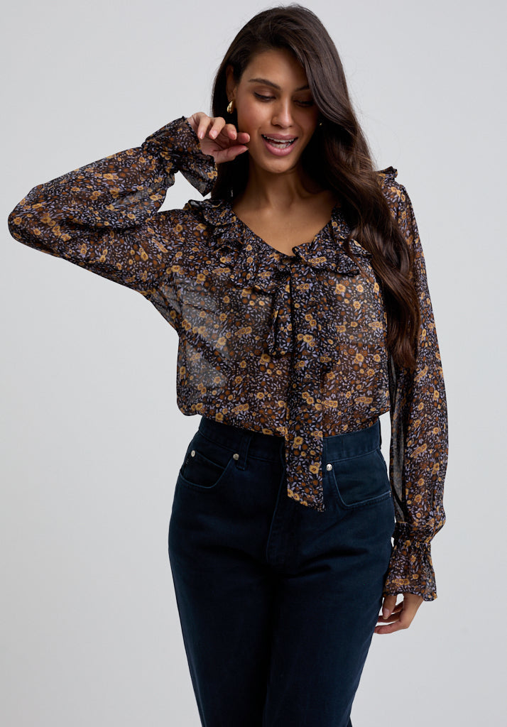 Joni Aster Blouse in Black