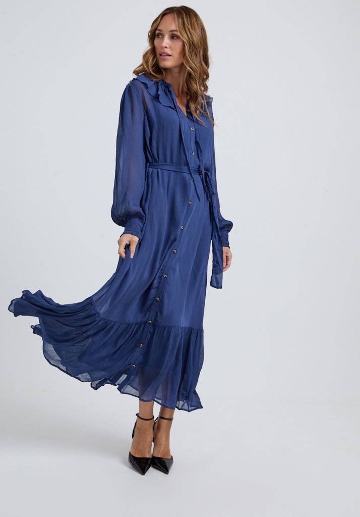 Eloise Midi Dress in Blue