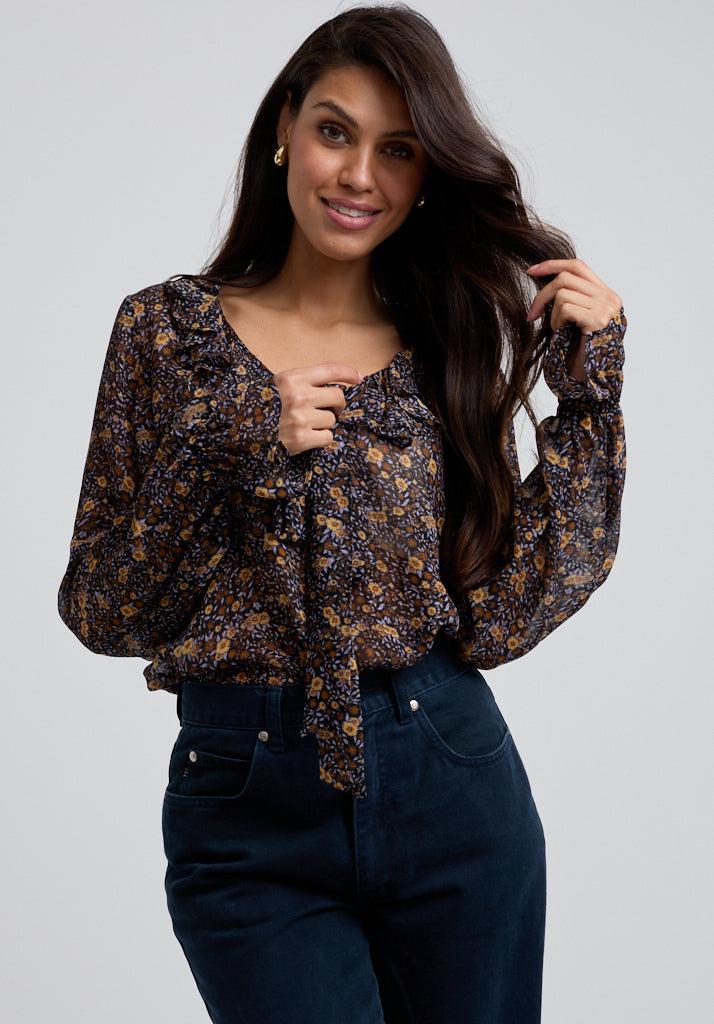 Joni Aster Blouse in Black