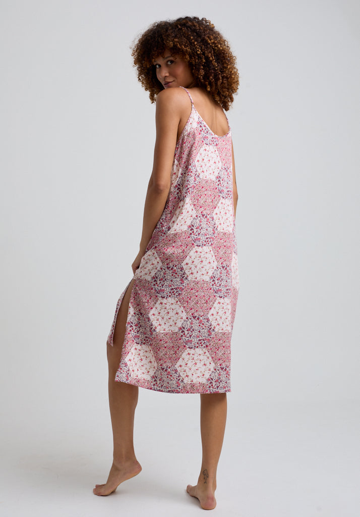 Rosie Aster Patchwork Nightie in Pink