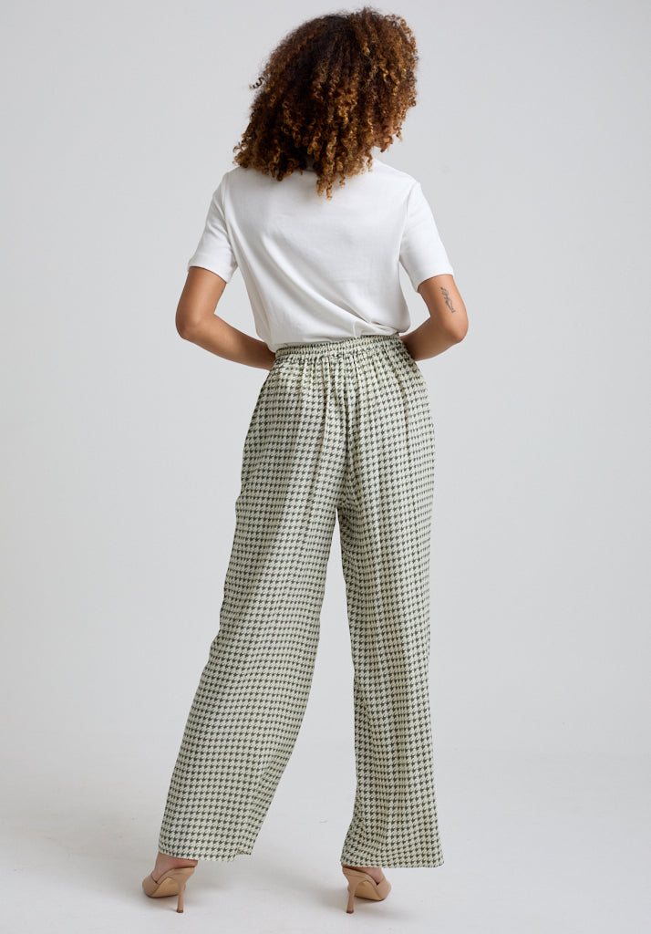 Leon Houndstooth Trouser in Green