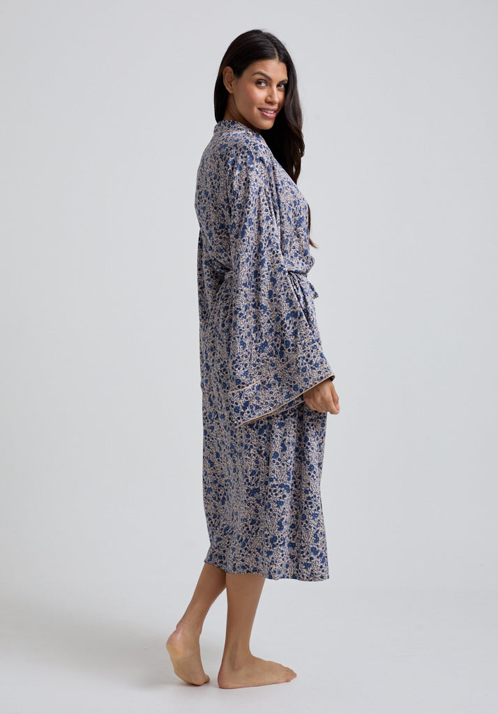 Corina Aster Robe in Blue