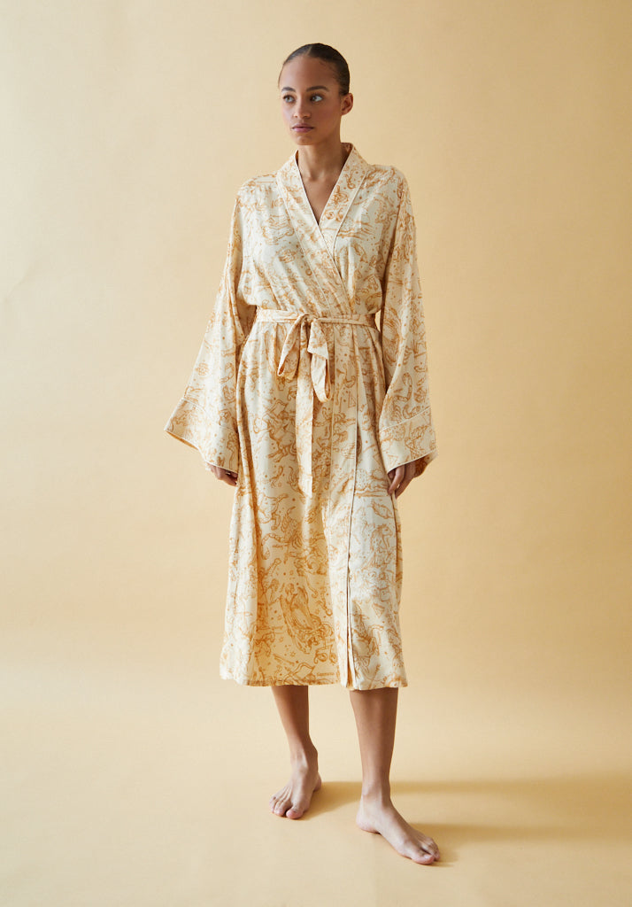 Corina Horoscope Robe in Cream