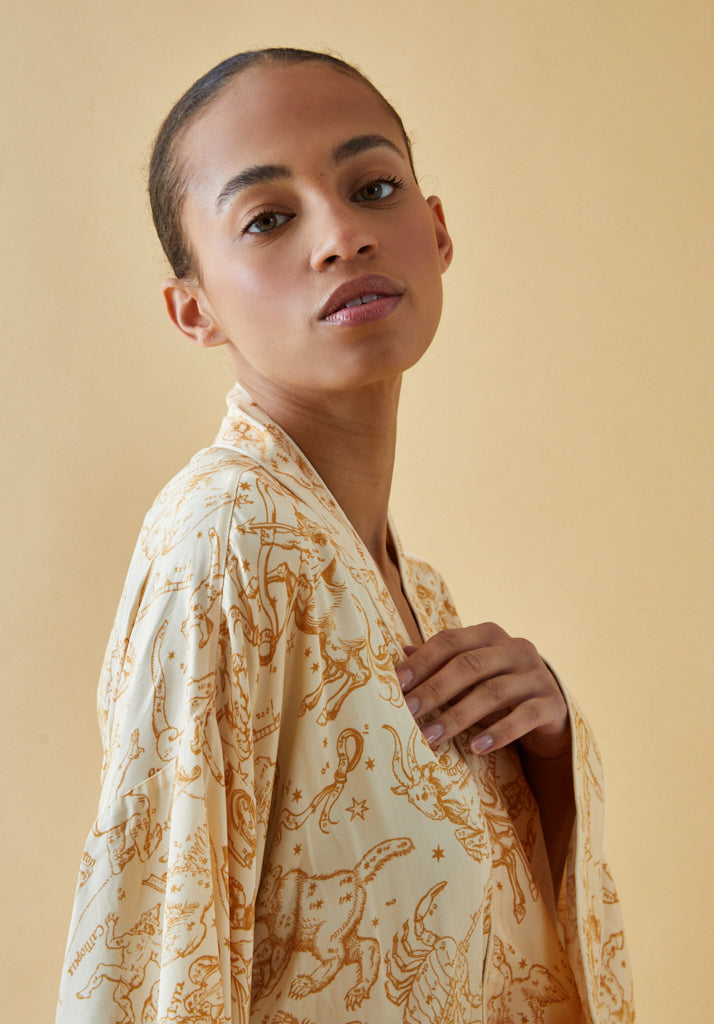 Corina Horoscope Robe in Cream
