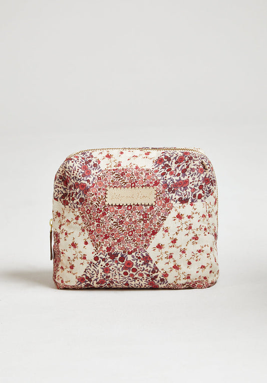 Nola Aster Patchwork Wash Bag in Pink