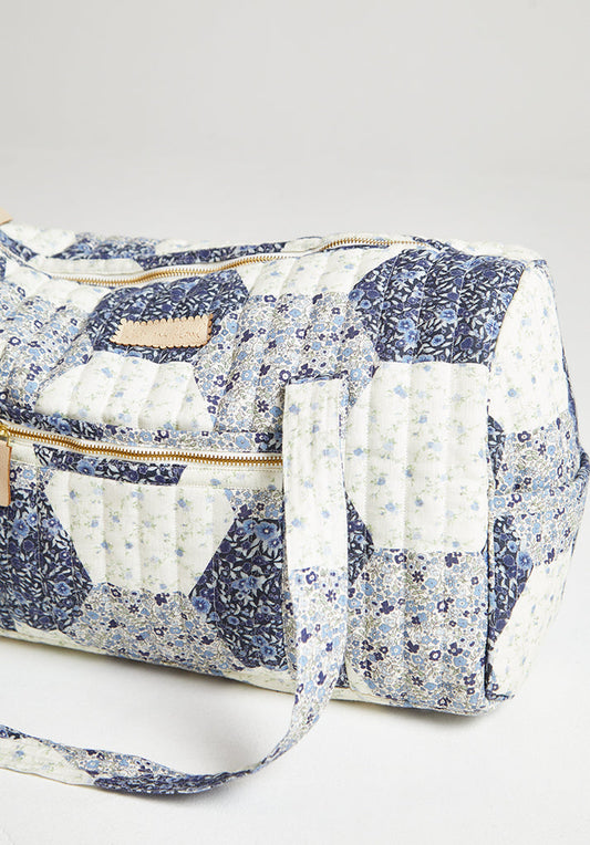 Sia Aster Patchwork Overnight Bag in Blue