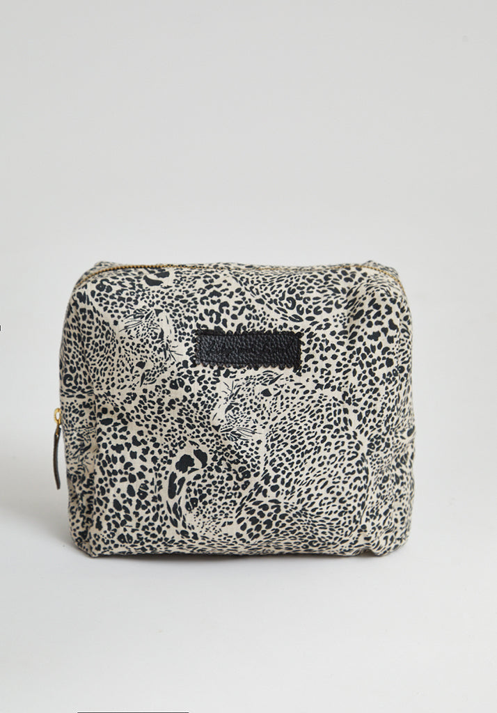 Nola Hidden Leopard Wash Bag in Cream