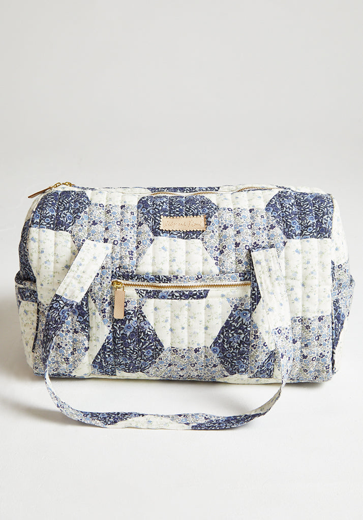 Sia Aster Patchwork Overnight Bag in Blue