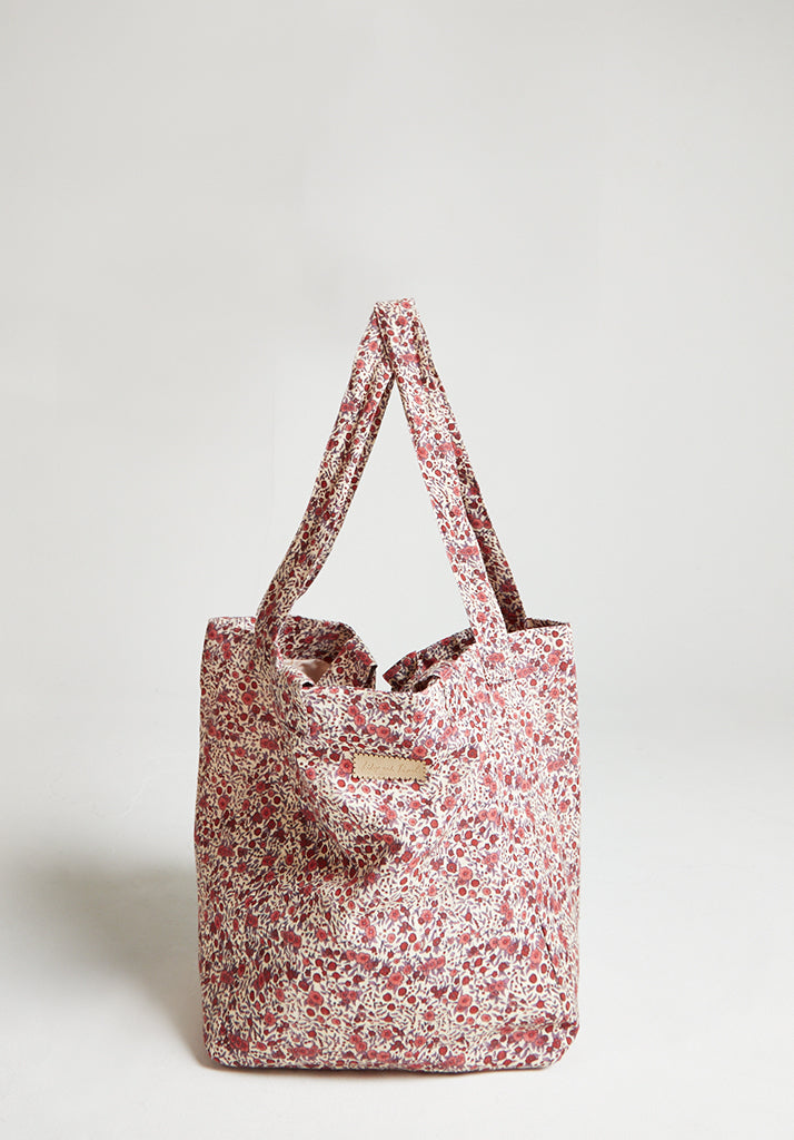 Vintage print wash bag in pink