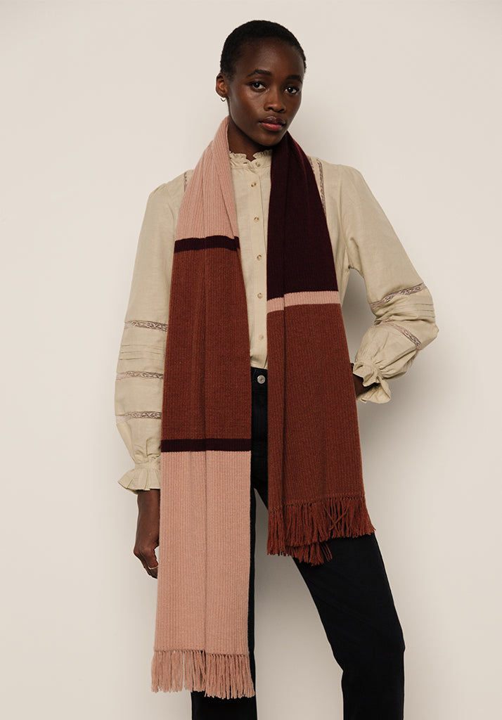 Bordeaux Stripe Scarf in Multi