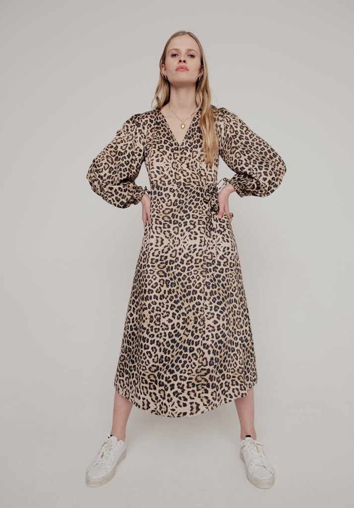 Fifi Safari Midi Dress in Brown