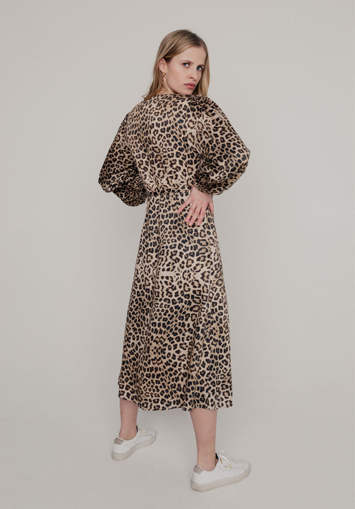 Fifi Safari Midi Dress in Brown