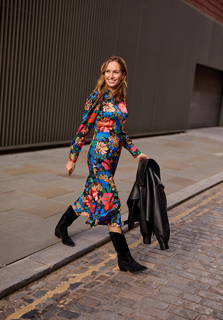 Sophie Floral Midi Dress In Multi