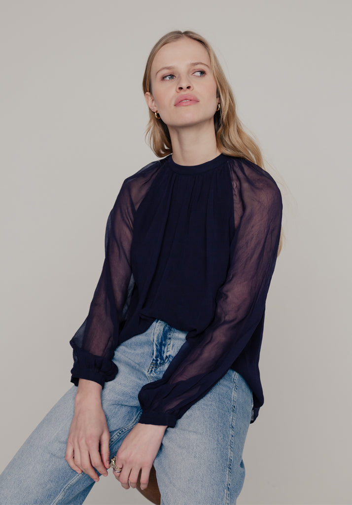 Helena Blouse in Navy