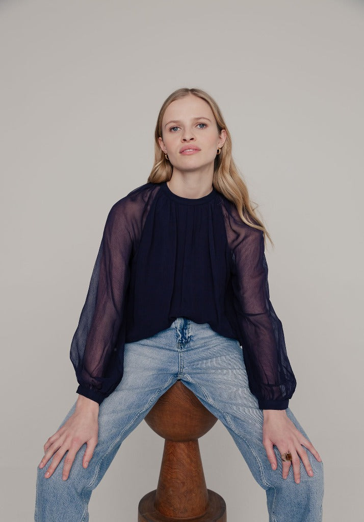 Helena Blouse in Navy