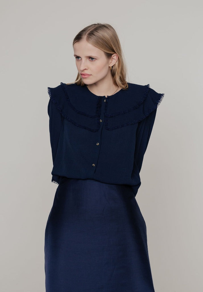 Keira Blouse in Navy