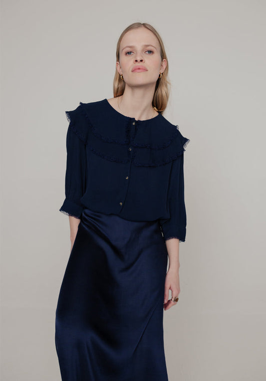 Keira Blouse in Navy