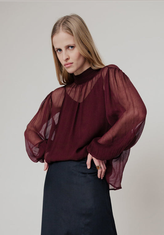 Molly Blouse in Burgundy