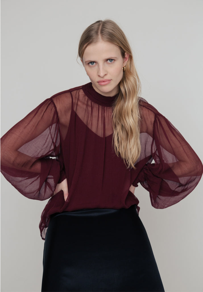 Molly Blouse in Burgundy