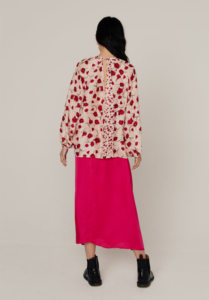 Poppy Midi Skirt in PInk